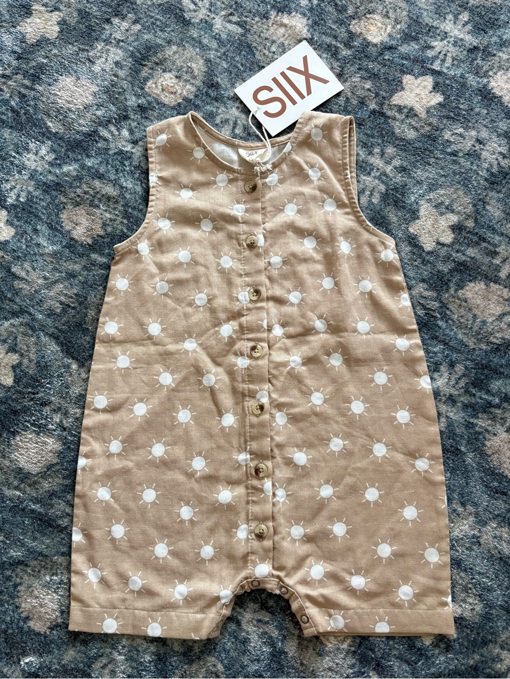NWT SIIX Sand Sun Organic Cotton Sleeveless Shortie Romper Size 18-24M